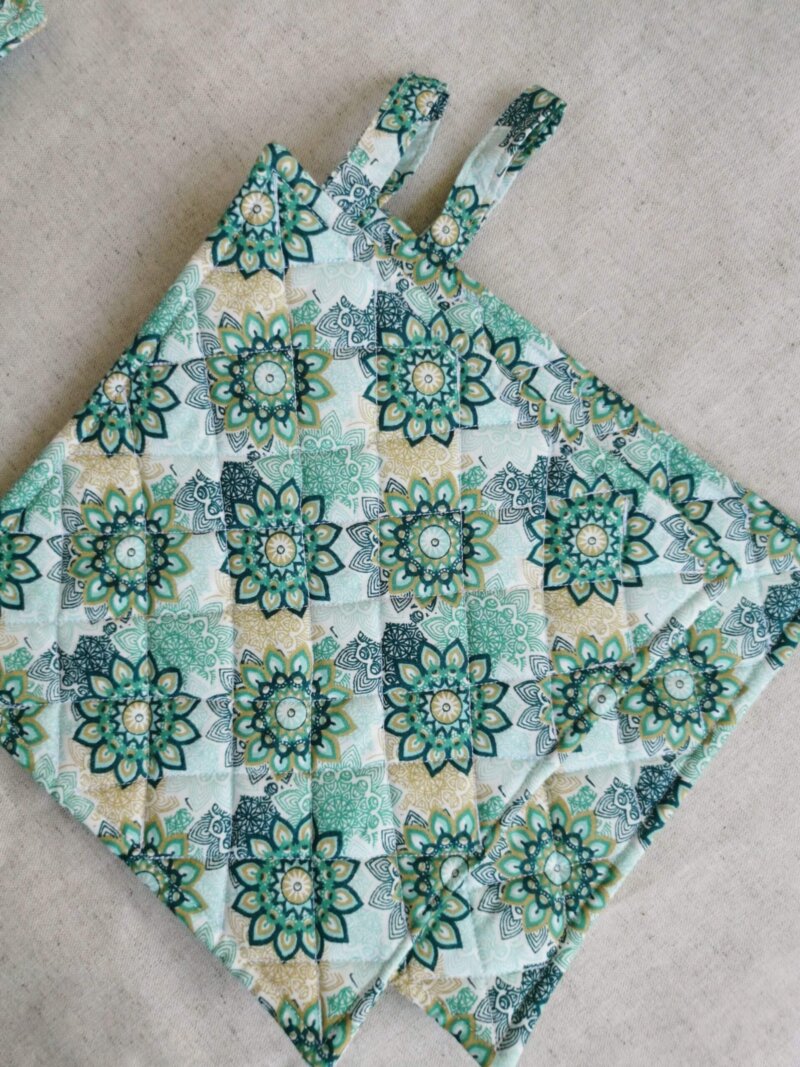 manique en coton, manique cuisine, lot de 2 manique cuisine, cadeau fait main, manique fait main, Saruimagine