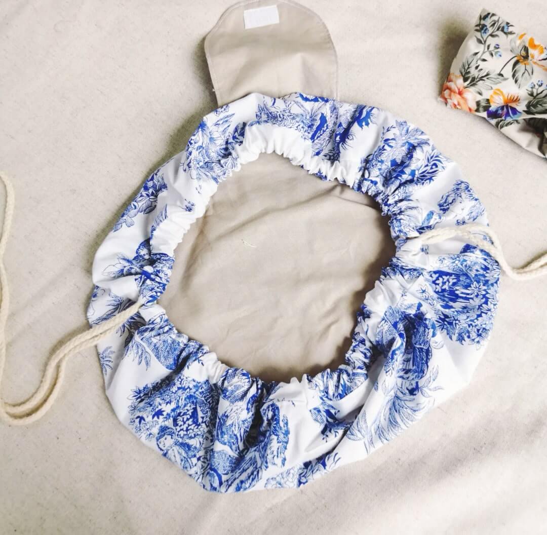 Pochette maquillage ronde, pochette maquillage, pochette rangement, rangement, accessoire , accessoire maquillage, rangement toilette, trousse de toilette, saruimagine, cadeaux faits mains, idée cadeau