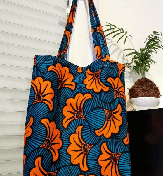 Sac cabas en coton wax, accueil, saruimagine
