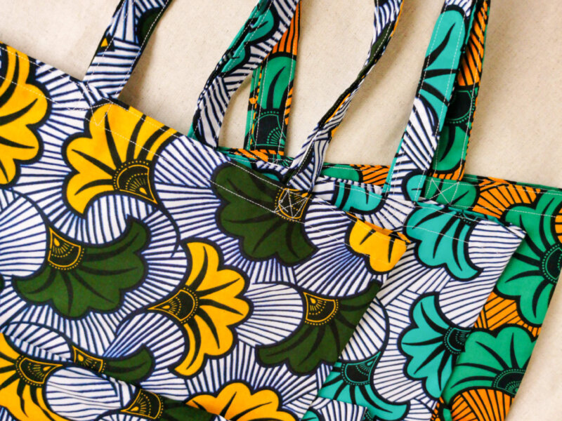 Sac cabas en coton wax, sac de courses, accueil, tote bag, sac cabas en coton, zéro déchet, saruimagine, cadeaux, cadeaux zéro déchets, cadeaux faits mains, cadeaux originaux, accueil