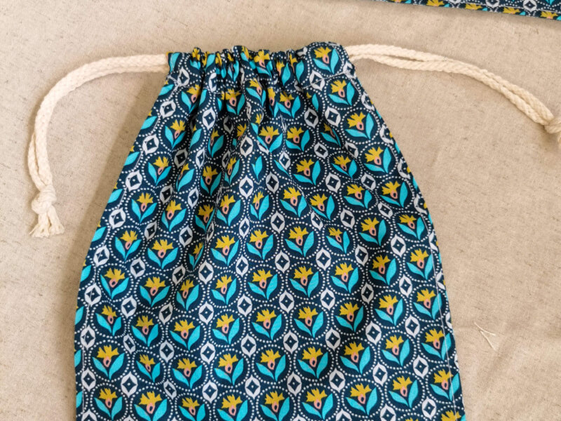 Lot de 3 sacs à vrac bleu, sac à vrac, sac zéro déchets , produits zéro déchets, sac à vrac en lot, sac à légumes, sac à fruits, sac en coton, saruimagine