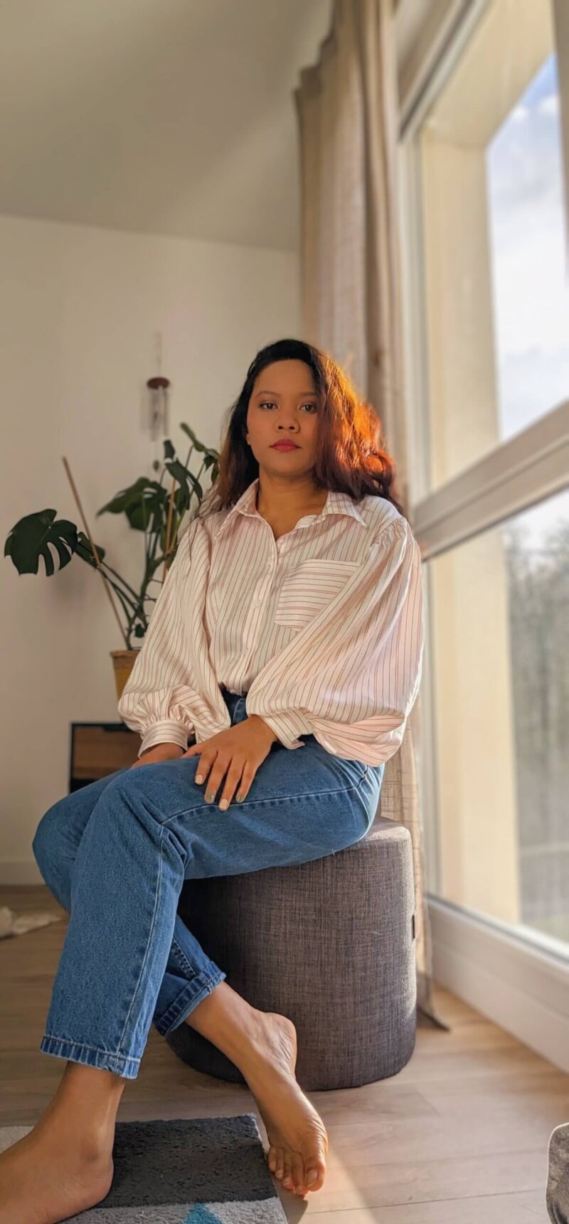 Chemise classique avec les manches bouffantes, chemise faite main, chemise unique, saruimagine, vêtement fait main, slow fashion, chemise en viscose