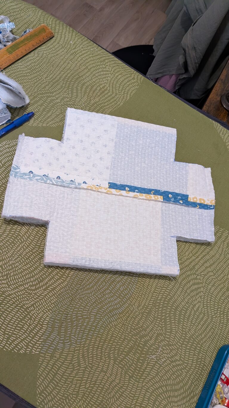 Trousse de toilette matelassée – pas à pas, trousse de toilette matelassée cousue main, tissu nid d’abeille extérieur, fermeture éclair 40 cm, forme box, projet couture DIY, saruimagine